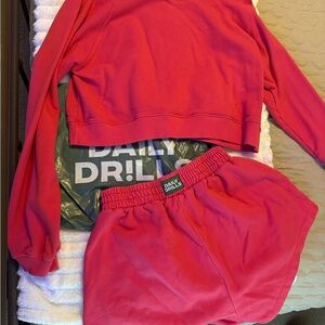 Daily Drills Short & Crew Set - HOT PINK